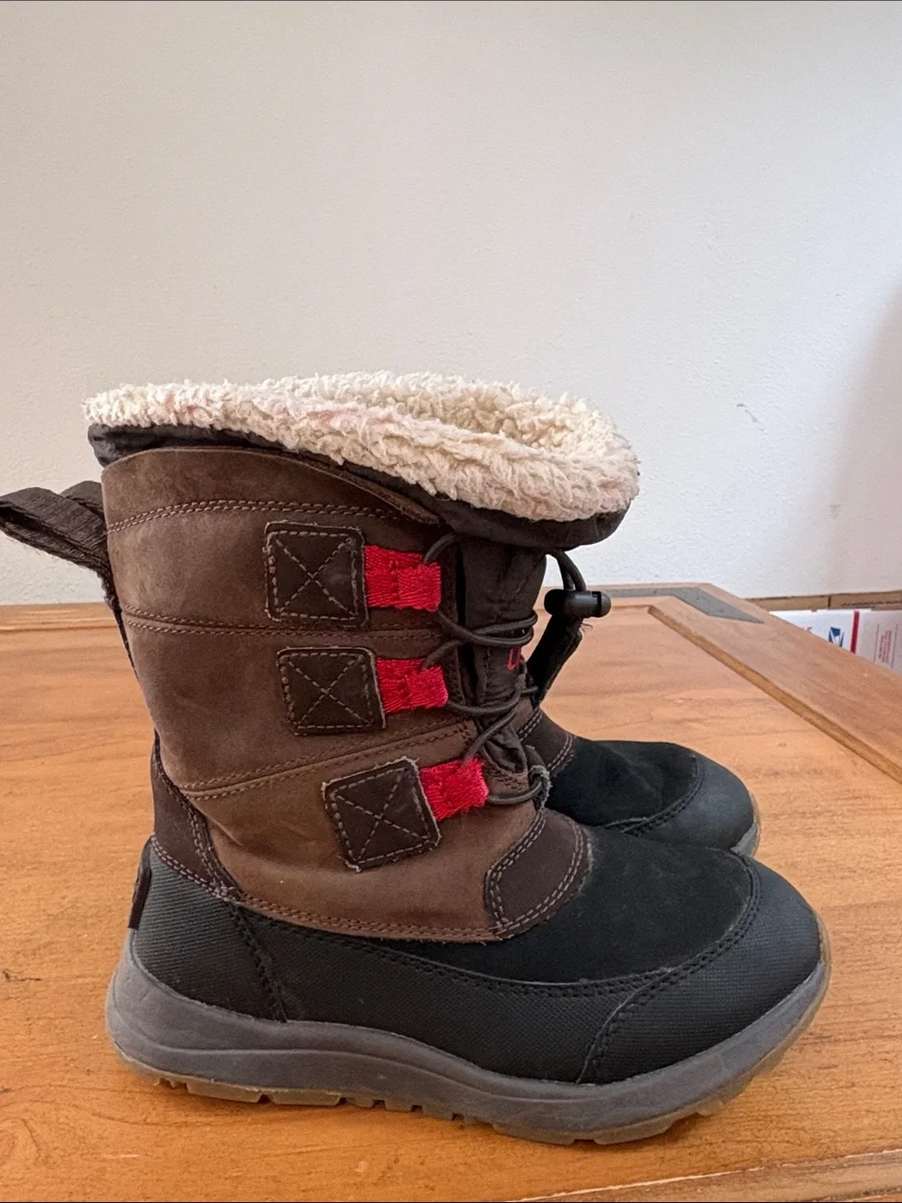 UGG Kids Brown and Black Winter Boots Size 13